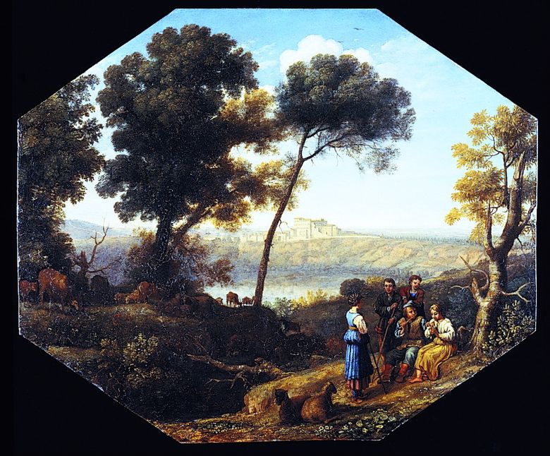 Peisaj rural cu vedere la Castelul Gandolfo   Claude Lorren