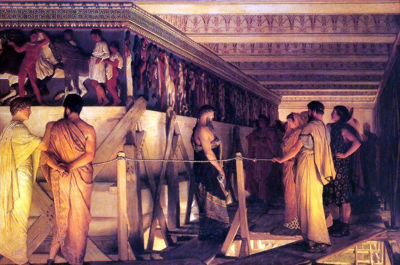 Phidias arată friza Partenon prietenilor săi   Lawrence Alma Tadema