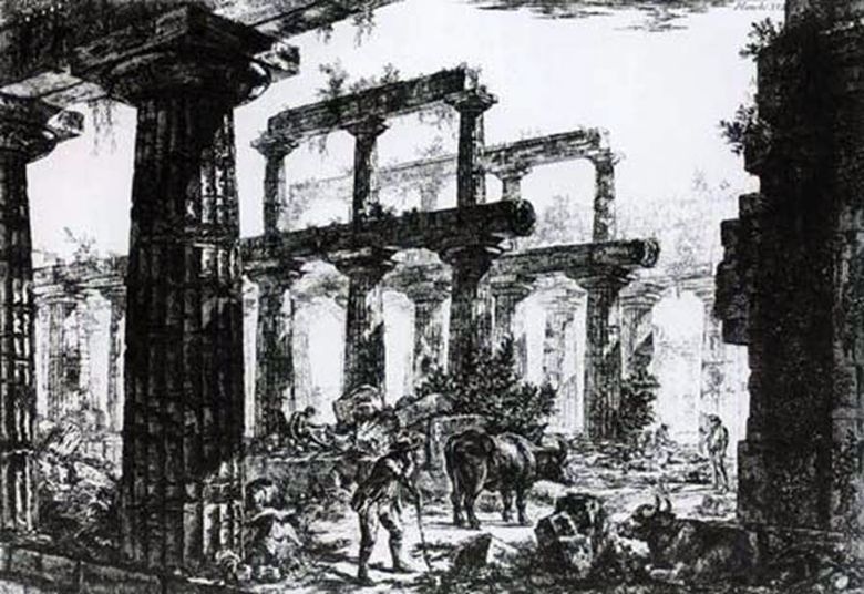 Ruinele Templului Neptunului de la Paestum   Giovanni Piranesi