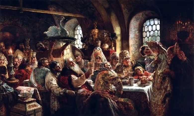 Sarbatoarea nuntii boierești din secolul al XVII lea   Konstantin Makovsky