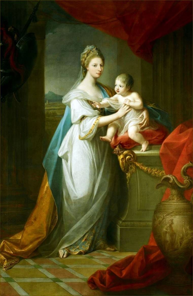 Prințesa Galilor Augustus Hanovra cu fiul ei   Angelika Kaufman
