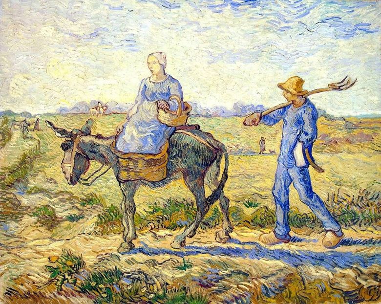 Dimineața: Plecare pentru muncă (de la Mill)   Vincent Van Gogh