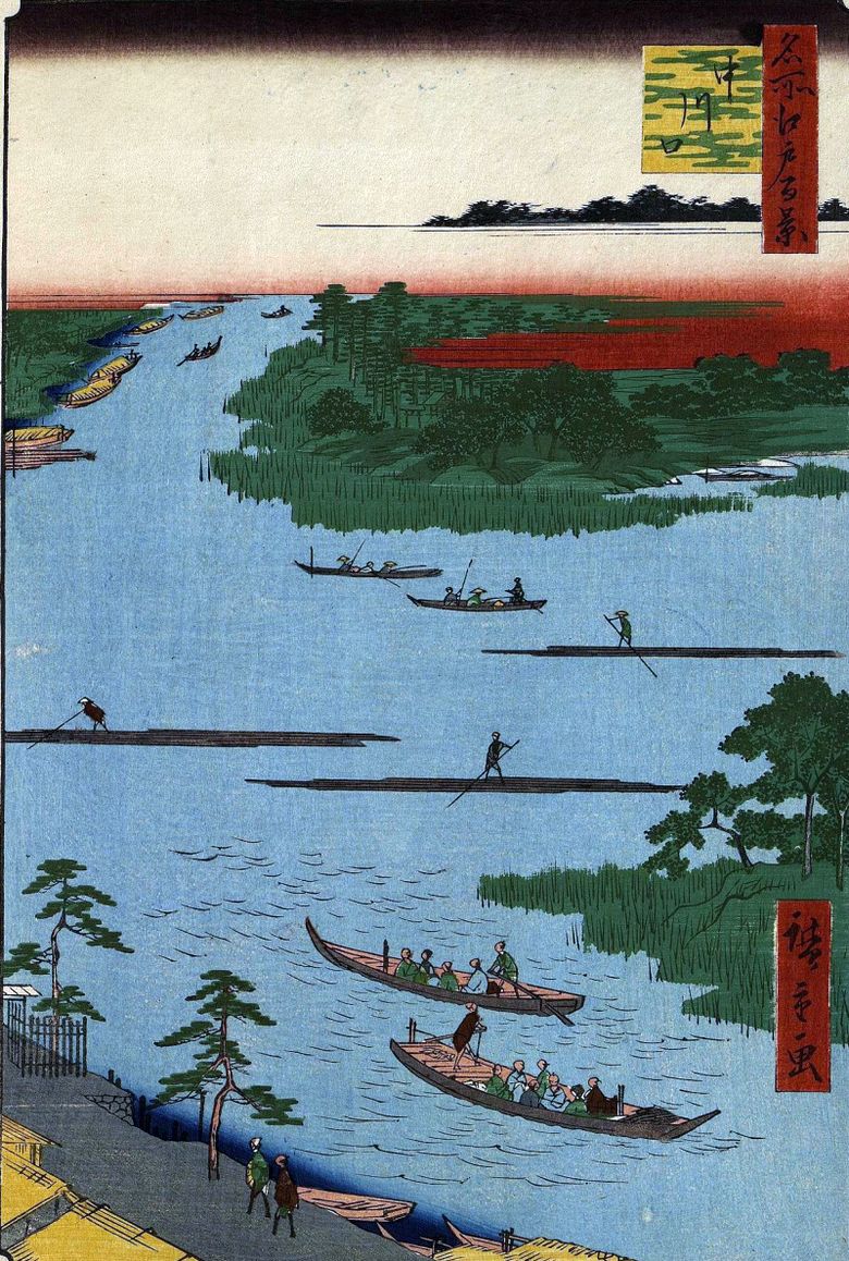 Gura râului Nakagawa   Utagawa Hiroshige