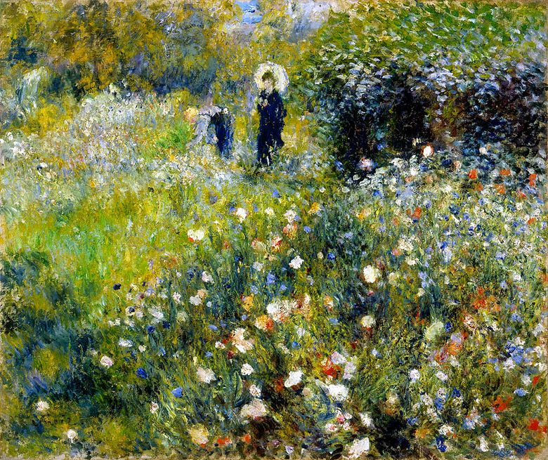 Femeie cu o umbrelă în grădină   Pierre Auguste Renoir