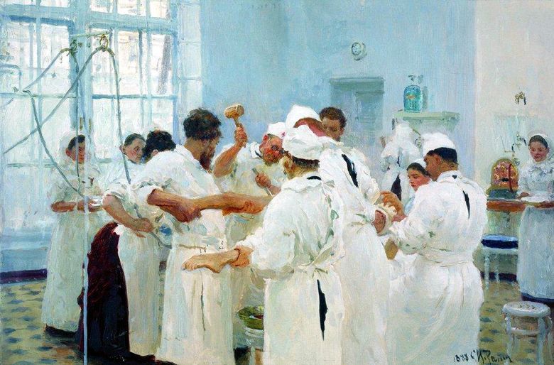 Chirurgul E. V. Pavlov în sala de operație   Ilya Repin