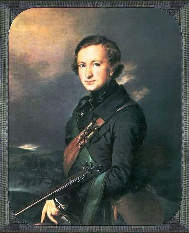 Portretul lui Yu. F. Samarin într un costum de vânătoare   Vasily Tropinin
